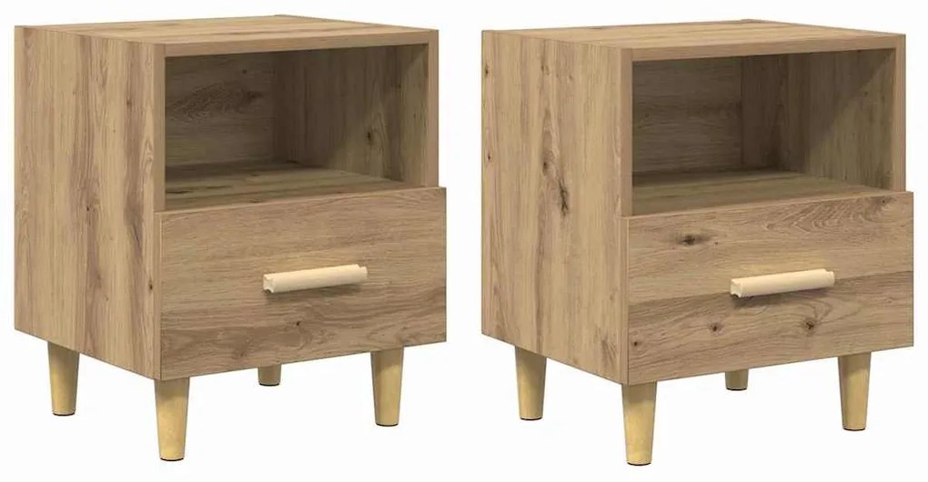 Éjjeliszekrény 2 pcs kézműves tölgy 40 x 35 x 47.5 cm Faanyag