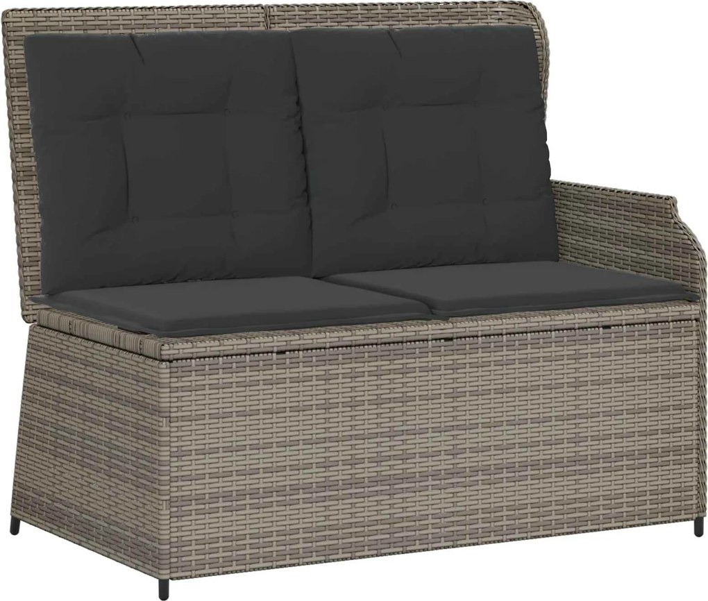 vidaXL Kerti pad párnával Szürke polirattan