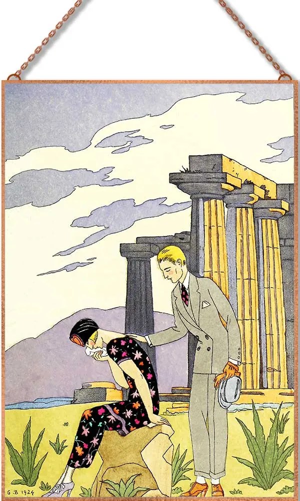 George Barbier - Paestum üvegkép, falikép