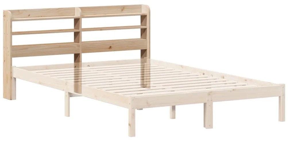 tömör fenyőfa fejtámla polcokkal 135 cm