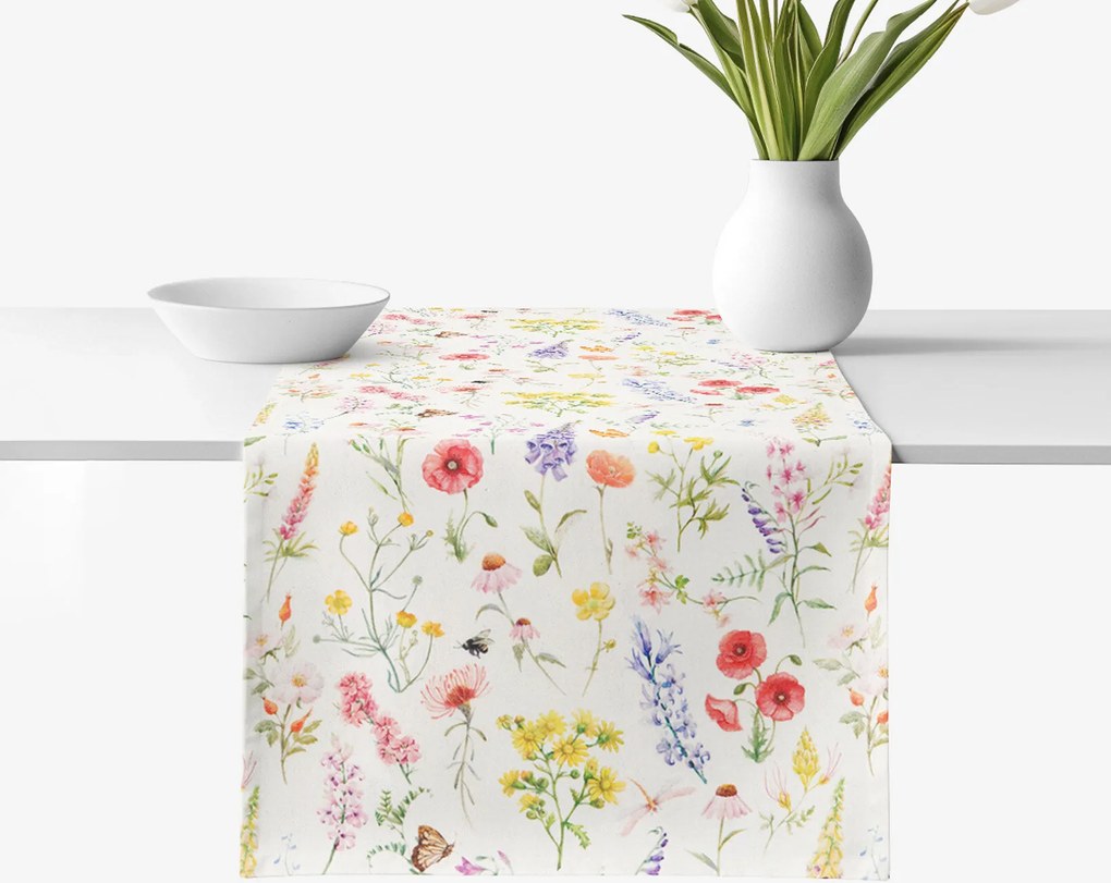 Goldea valencia dekoratív asztali futó - virágzó mező 50x120 cm