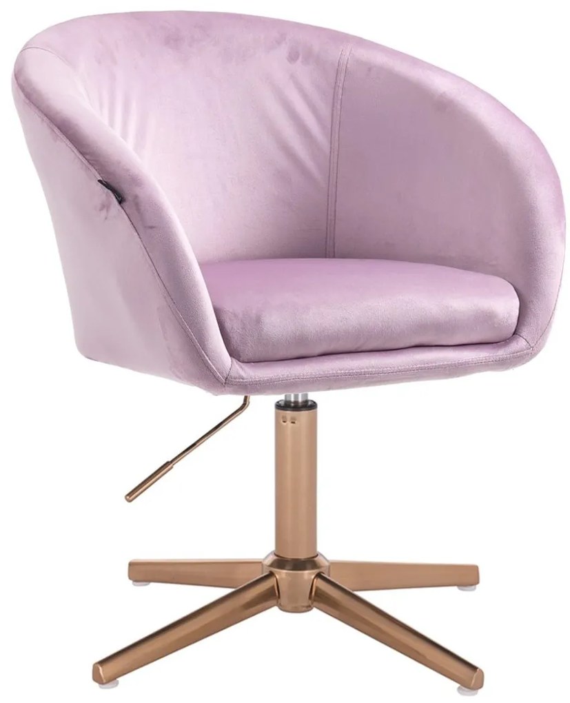 HR8326CROSS Halványlila modern velúr szék arany lábbal
