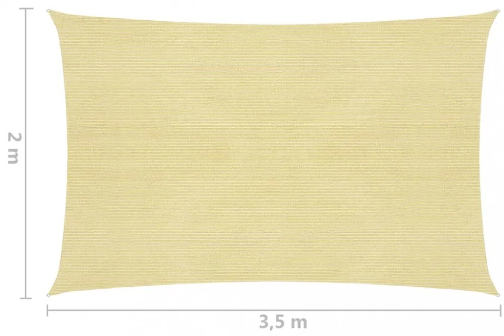 bézs HDPE napvitorla 160 g/m² 2 x 3,5 m