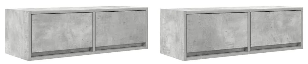 2 db betonszürke szerelt fa TV-szekrény 80x31x25,5 cm