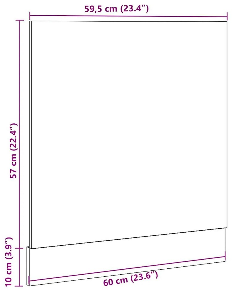“Lyon” antik fa színű szerelt fa mosogatógép-panel