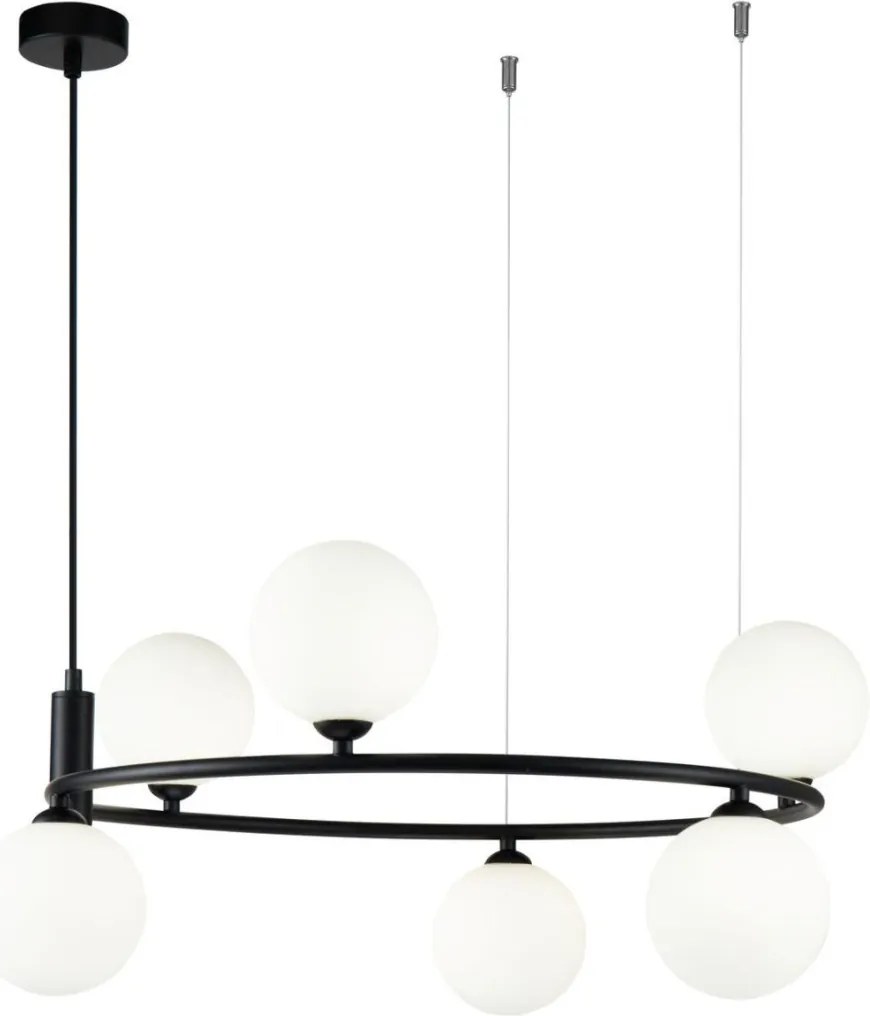 MAYTONI MOD013PL-06B RING Modern Függesztett Lámpa Fehér, Fekete G9 IP20