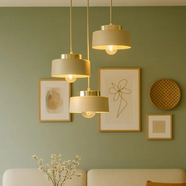 IGNIA kábelcsillár 3xE27/60W/230V bézs