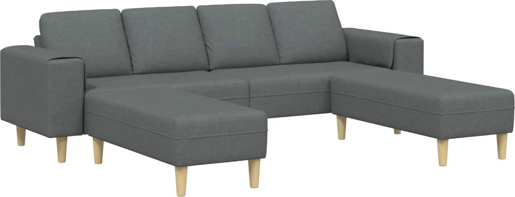 vidaXL Nappali Kanapé 3 pcs Sötétszürke Poliészter