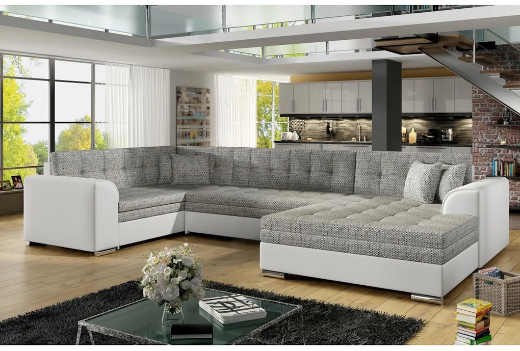 DAMARIO U ágyazható ülőgarnitúra 340x73x190, berlin 01/soft 17, jobbos