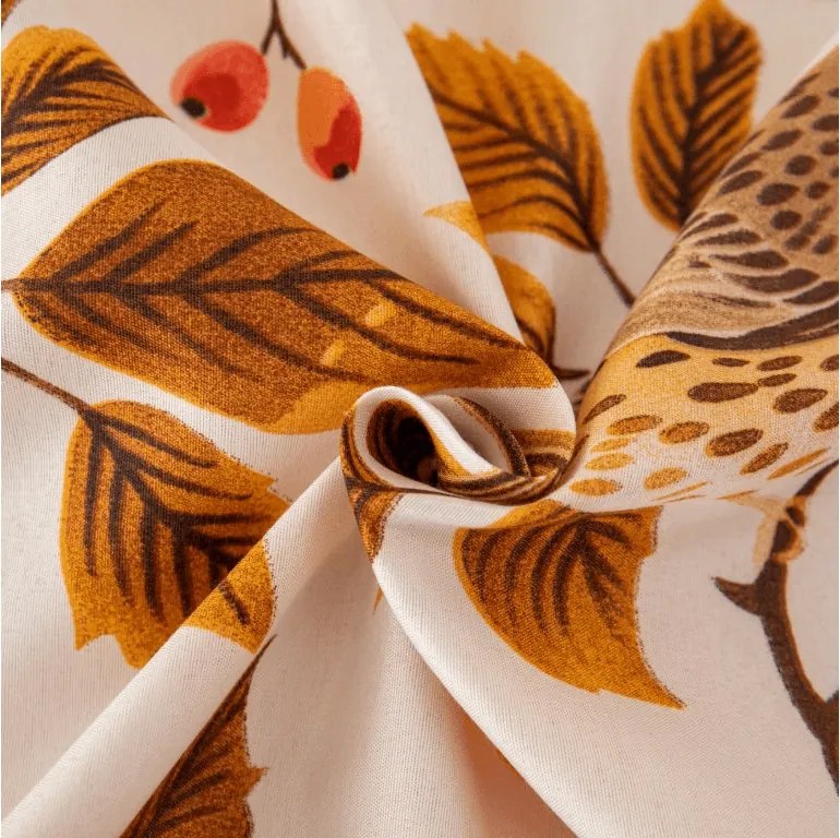 Mikroszálas lepedő BIRDS PUMPKIN barna 90x200 cm