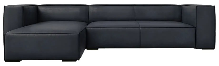 Sötétkék bőr sarokkanapé (bal oldali) Madame – Windsor &amp; Co Sofas