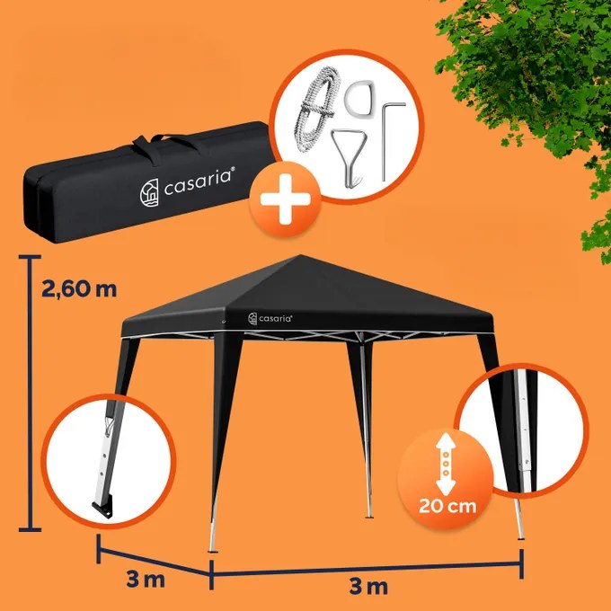 Deuba Capri kerti pavilon 3x3 m - fekete