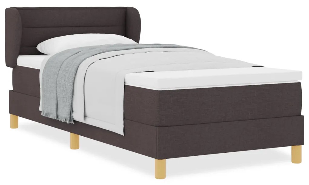 Boxspring Ágy Matracokkal Sötétbarna 100x200 cm Szövet