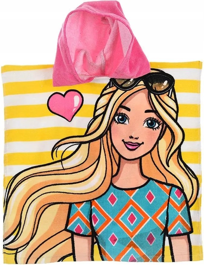 Poncsó, kapucnis törölköző kislányoknak Mattel