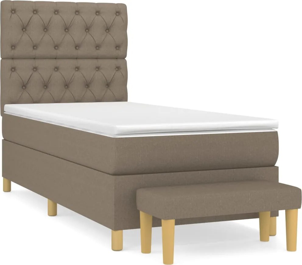vidaXL tópszínű szövet rugós ágy matraccal 80 x 200 cm