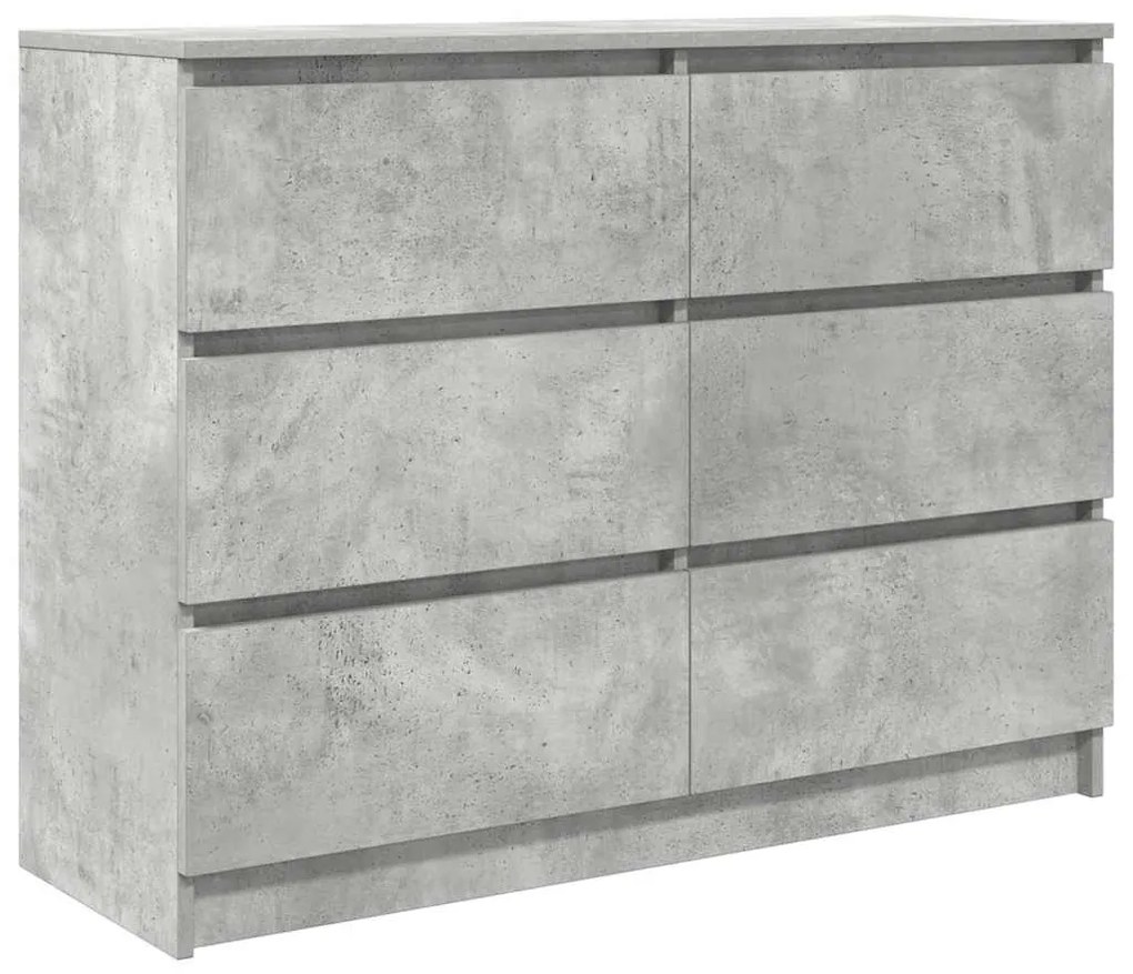 betonszürke szerelt fa tálalószekrény 100x35x76 cm