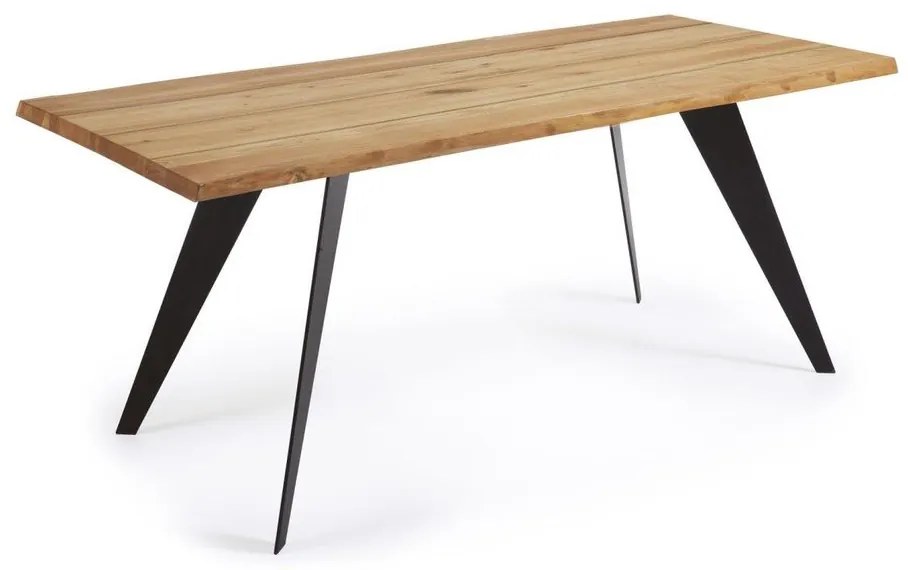 Étkezőasztal tölgyfa dekoros asztallappal 90x160 cm Koda – Kave Home