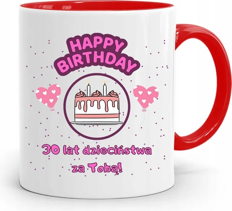 Születésnapra 30 30. 30-as Bögre Piros Ajándék fényképes nyomattal