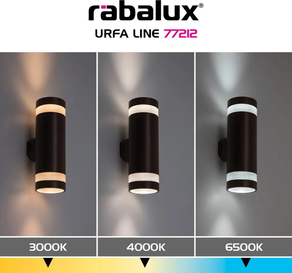 RÁBALUX 77212 URFA LINE Modern Kültéri Fali Lámpa Barna IP44
