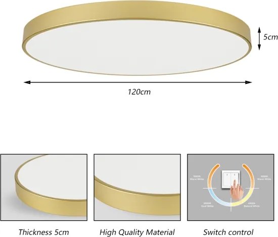 Brilagi-LED POOL mennyezeti lámpatest LED/180W/230V 3000/4500/6000K átmérő 120 cm aranyszínű