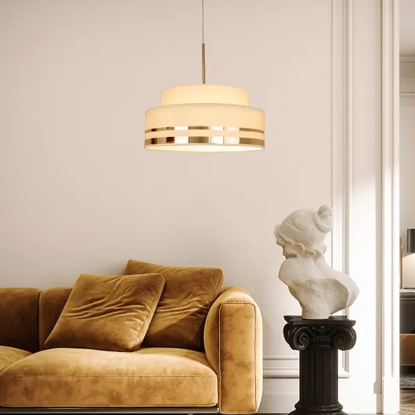 Csillár zsinóron TAMI 1xE27/60W/230V átm. 40 cm bézs/arany