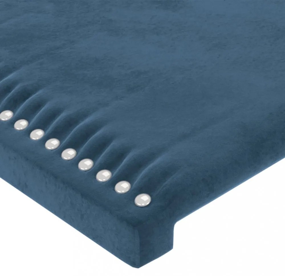 4 db sötétkék bársony fejtámla 100x5x78/88 cm