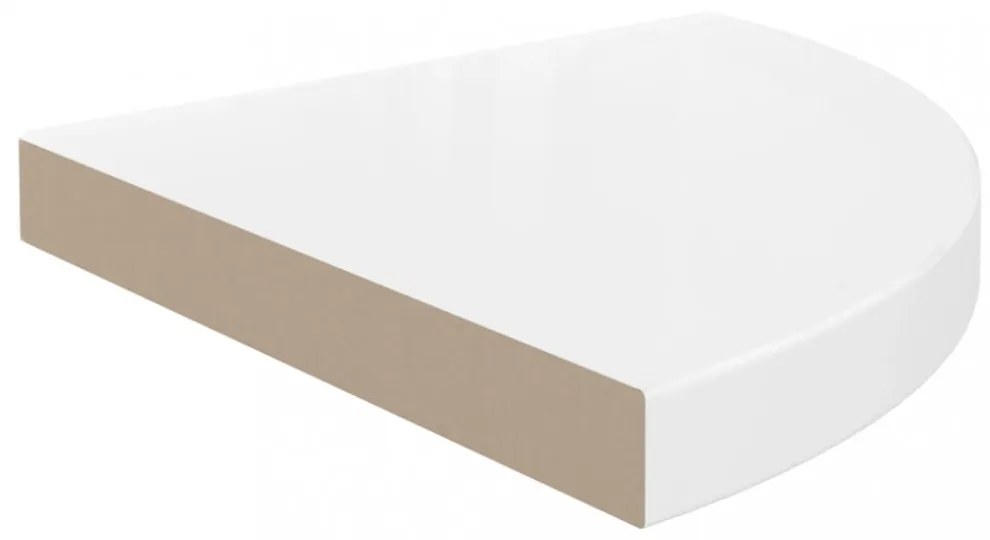 323909 Floating Corner Shelves 4 pcs High Gloss White 35x35x3,8 cm MDF