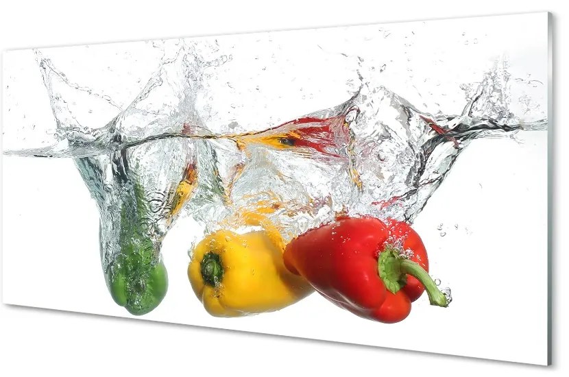 Üvegképek Színes paprika vízben 120x60cm