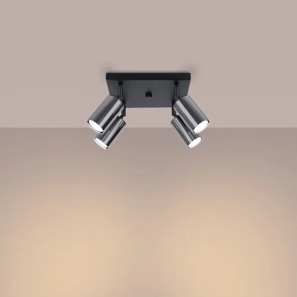 Sollux SL.1370 - Spotlámpa WINX 4xGU10/10W/230V fekete/króm