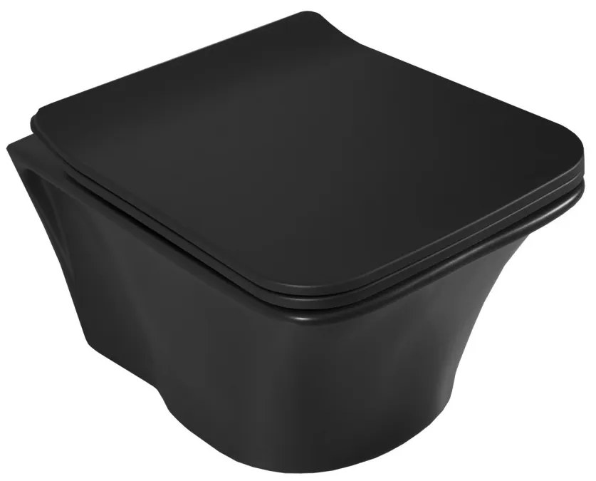 CeraStyle IBIZA fali WC - MATT FEKETE - rimless - perem nélküli