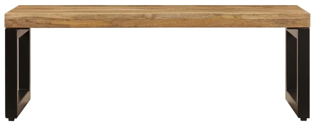 Tömör mangófa és acél dohányzóasztal 100 x 50 x 35 cm