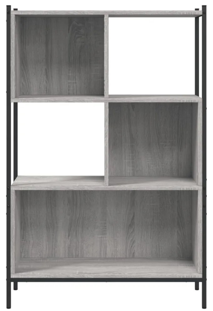 szürke sonoma színű szerelt fa könyvespolc 72x28x109 cm