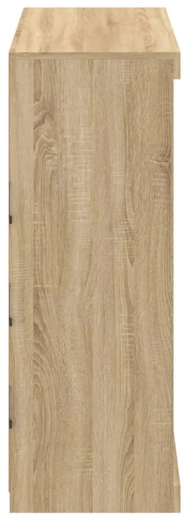 sonoma tölgy színű tálalószekrény LED-ekkel 81 x 37 x 100 cm