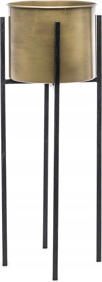 Virágtartó Fém Fedél Fekete-arany 60cm Lábtartóval