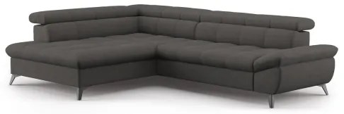 Fekete MARANO balos L-alakú kihajtható sarokkanapé