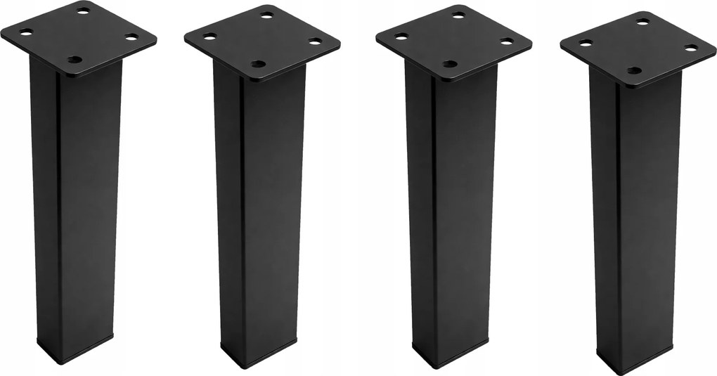 4x Bútorláb Fekete Fém Láb Loft Kanapé Szekrényhez 15CM 4x2CM