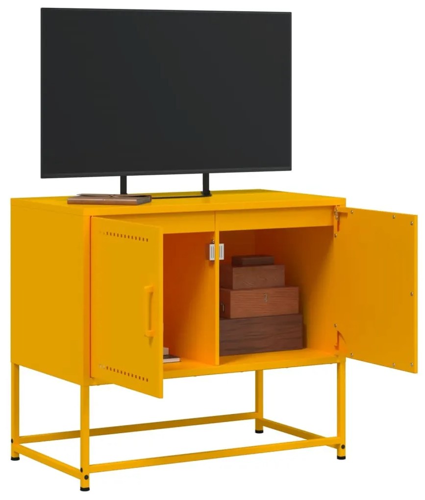 mustársárga acél TV-szekrény 68,5x39x60,5 cm