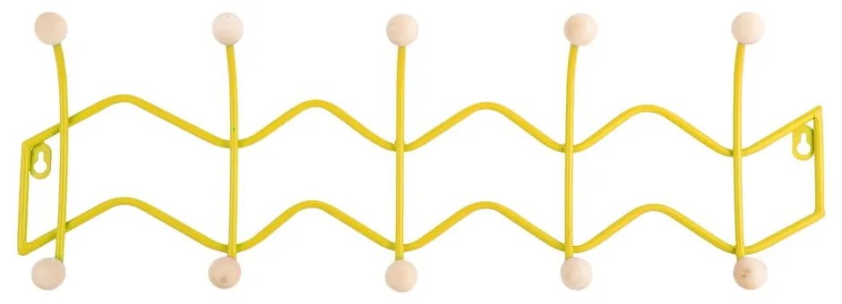Sárga fém fali fogas 61 cm Zig Zag – PT LIVING