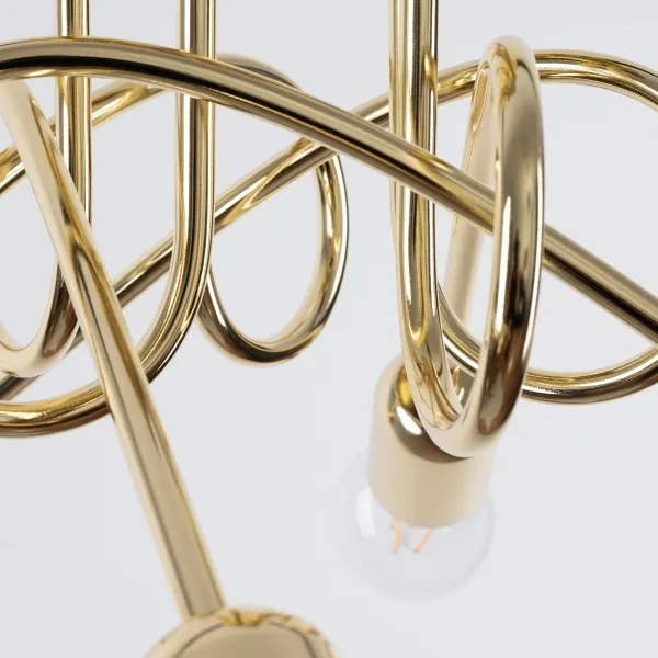 Sollux SL.1438 - Felületre szerelhető csillár LOOP 5xE27/15W/230V arany