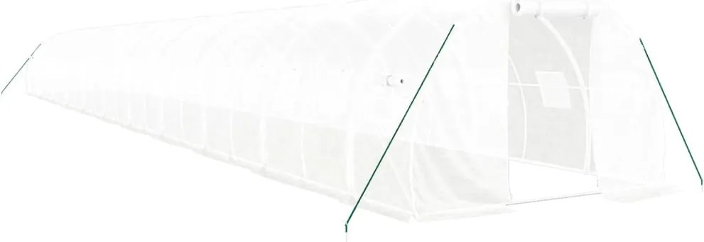 vidaXL fehér acélvázas melegház 66 m² 22x3x2 m