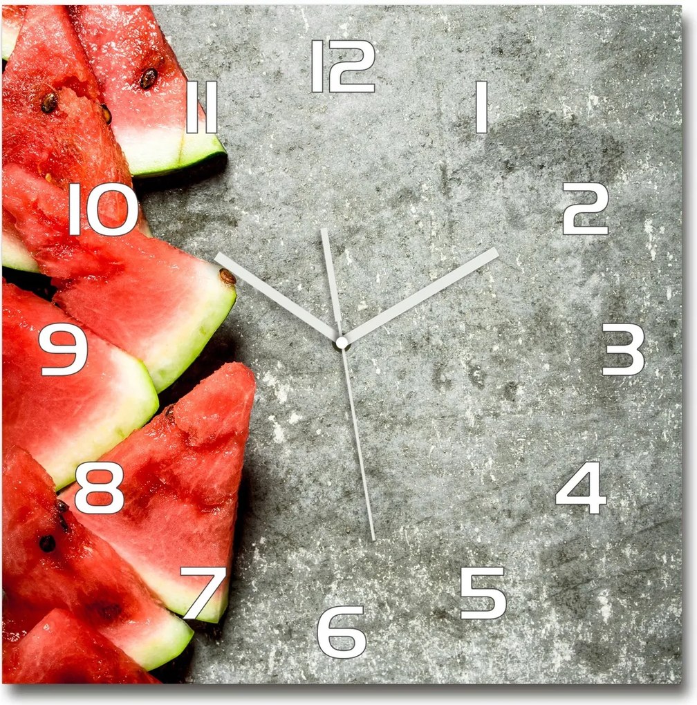Üveg nagy lógó óra szeletelt görögdinnye 60x60cm