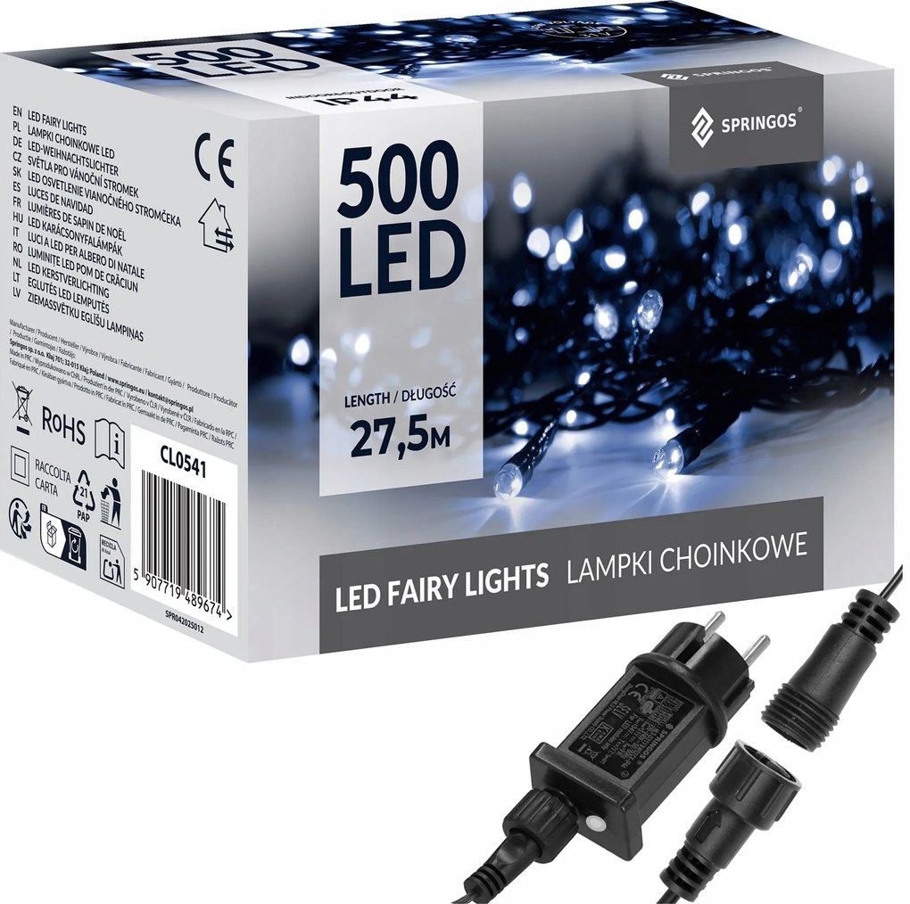 Karácsonyfa Lámpa 500LED 27,5m Kültéri Beltéri Kék Karácsonyi