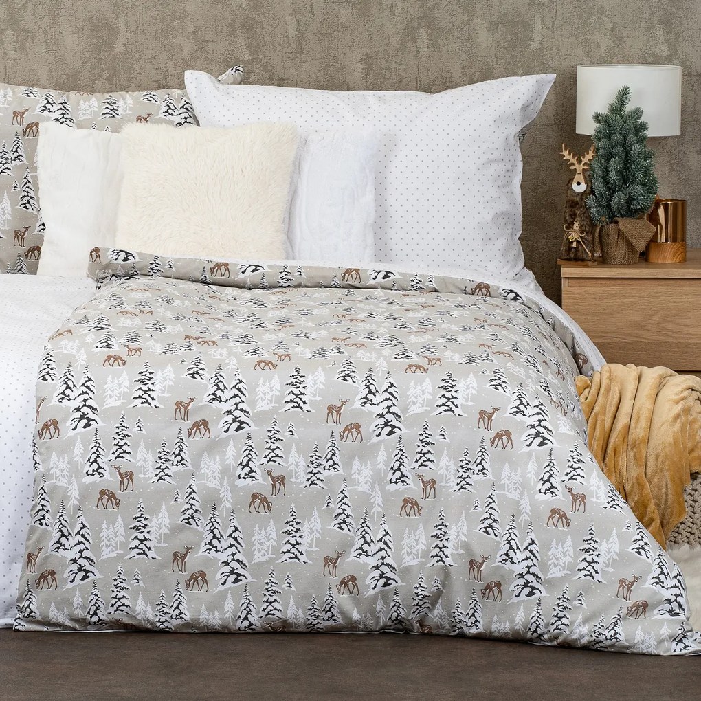 4Home Christmas forest pamut ágyneműhuzat, 140 x 220 cm, 70 x 90 cm
