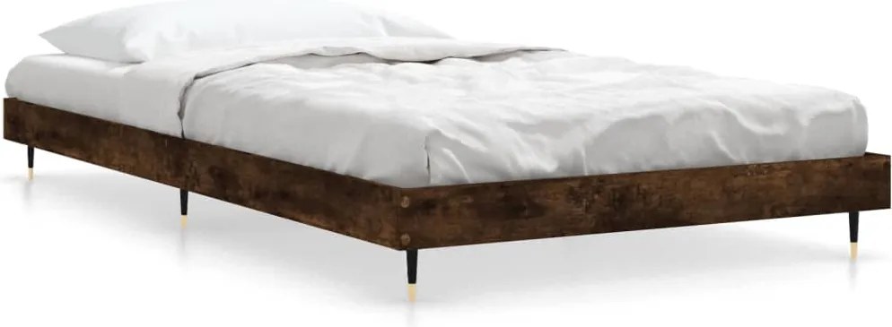 vidaXL füstös tölgy színű szerelt fa ágykeret matrac nélkül 90x190 cm