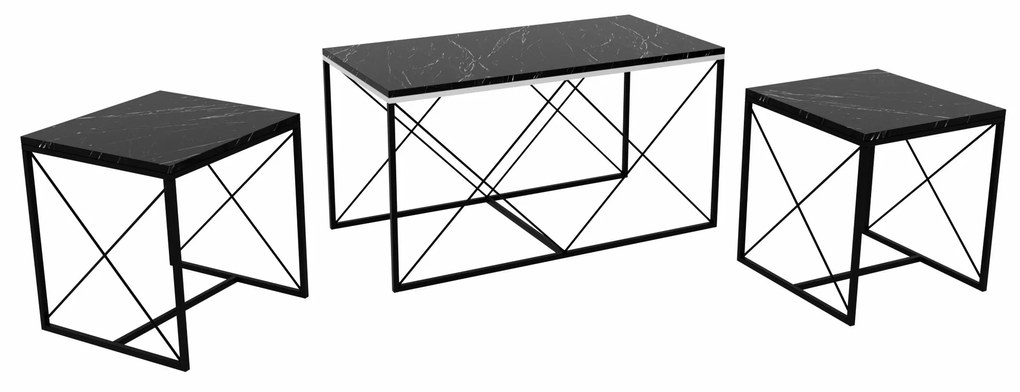Dohányzóasztal szett Dolphie (fekete). 1073111