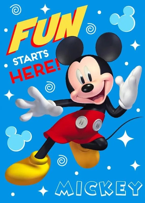 Gyerek gyapjú takaró Mickey Mouse kék 140x100cm Faro
