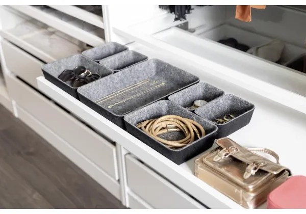 WENKO 64502100 - FELT fiókrendező, 28,5 x 20 cm, szürke