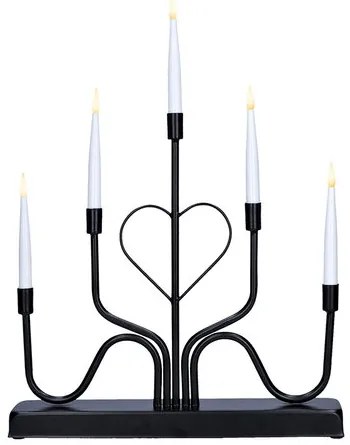 Solight LED fém gyertyatartó, 5x LED, 40 cm, 2x AA