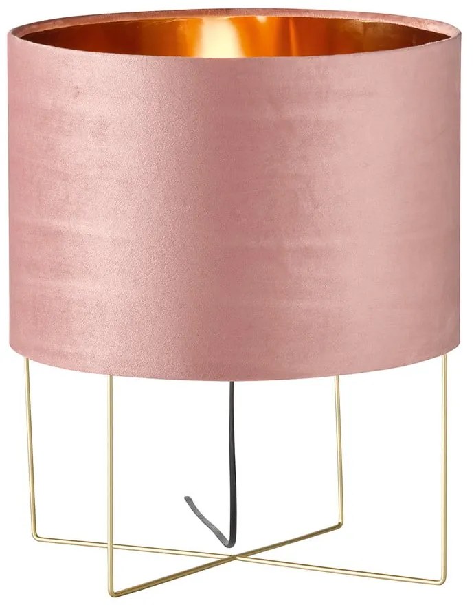 Rózsaszín asztali lámpa textil búrával (magasság 43 cm) Aura – Fischer &amp; Honsel