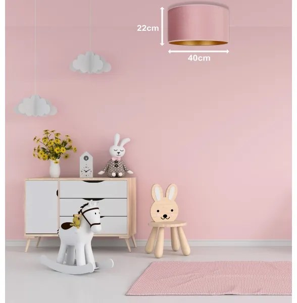 Duolla - Mennyezeti lámpa ROLLER 1xE27/15W/230V d. 40 cm rózsaszín/arany